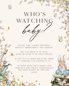 ANC - Who's Watching Baby - 8x10: ANC - 35 Floral Rabbit Games