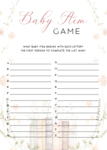 ANC - Baby Item Game - 5x7: ANC - Games Bundle