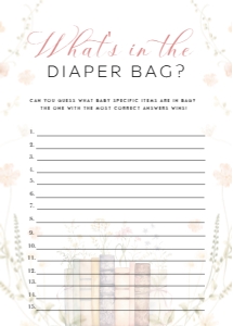 ANC - What's In The Diaper Bag - 5x7: ANC - Games Bundle