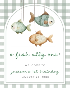 OFO - Welcome Sign - 8x10: OFO - Welcome Signs - Gingham