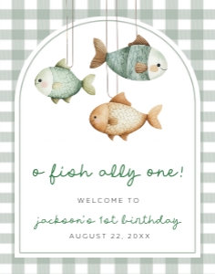 OFO - Welcome Sign - 11x14: OFO - Welcome Signs - Gingham