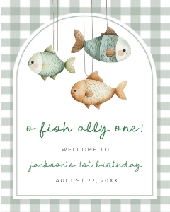 OFO - Welcome Sign - 16x20: OFO - Welcome Signs - Gingham