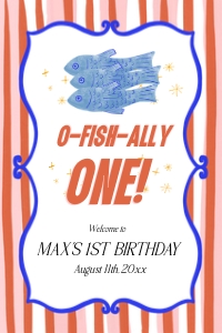 OFO - Welcome Sign - 20x30: OFO - Welcome Signs - Sardine Stripes