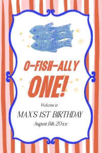 OFO - Welcome Sign - 24x36: OFO - Welcome Signs - Sardine Stripes