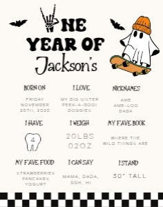 HW1 - My First Year Stats - 11x14: Full Bundle