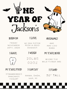 HW1 - My First Year Stats - 18x24: Full Bundle