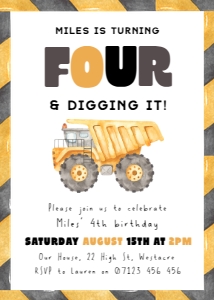 Ld - 4th Birthday Invitation Set design preview