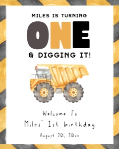 LD - 1st Birthday Welcome Signs design preview
