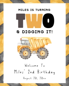 LD - 2nd Birthday Welcome Sign - 8x10: LD - 2nd Birthday Welcome Signs