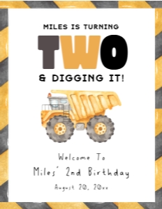 LD - 2nd Birthday Welcome Sign - 8.5x11: LD - 2nd Birthday Welcome Signs