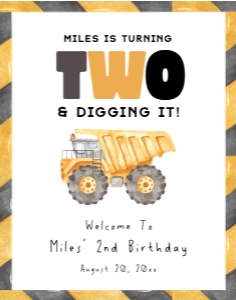 LD - 2nd Birthday Welcome Sign - 11x14: LD - 2nd Birthday Welcome Signs