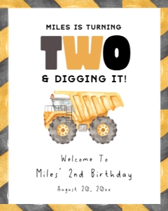 LD - 2nd Birthday Welcome Sign - 16x20: LD - 2nd Birthday Welcome Signs