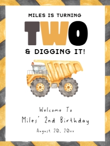 LD - 2nd Birthday Welcome Sign - 18x24: LD - 2nd Birthday Welcome Signs