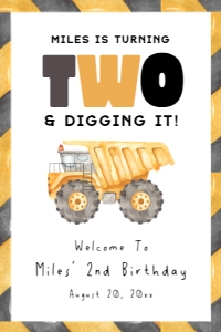 LD - 2nd Birthday Welcome Sign - 24x36: LD - 2nd Birthday Welcome Signs