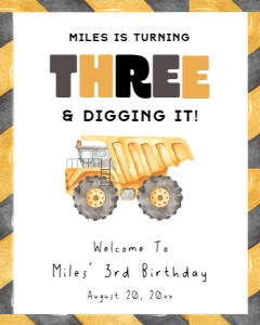 LD - 3rd Birthday Welcome Signs design preview