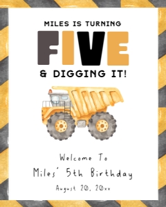 LD - 5th Birthday Welcome Signs design preview