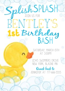 Duck Watercolor Birthday: Duck Birthday Watercolor