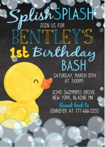 Duck Watercolor Birthday (Chalkboard): Duck Watercolor Birthday (Chalkboard)