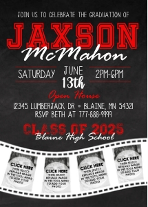Chalkboard Filmstrip Graduation - Any color - Double Sided design preview