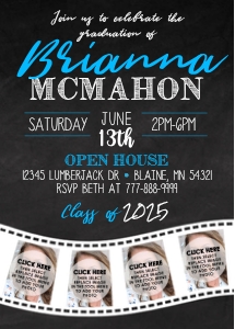 Chalkboard Filmstrip Graduation - Any color - Double Sided design preview