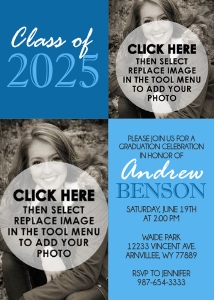 2 Photo Graduation - Any Color (Blue) design preview