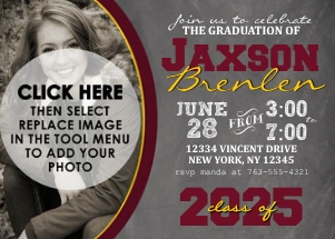 Graduation Chalkboard - Grey, Maroon, Gold design preview