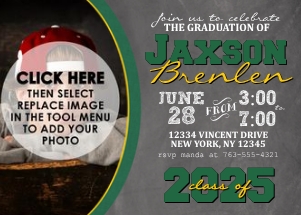 Graduation Chalkboard - Grey, Green, Gold design preview