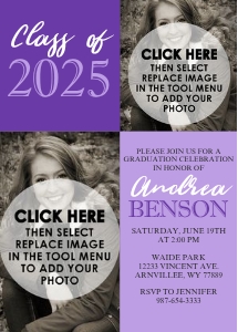 2 Photo Graduation - Any Color (Purple) design preview