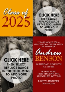 2 Photo Graduation - Maroon & Gold design preview