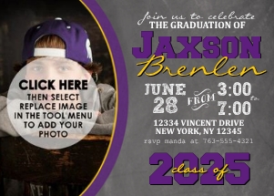 Graduation Chalkboard - Grey, Purple, Gold design preview