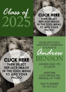 2 Photo Graduation - Any Color (Green) design preview