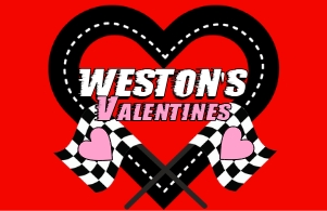 Valentines Car Race Track (Style 2) - 11x17'': Valentines Car Race Track (Style 2) - 3 Sizes