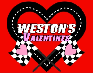 Valentines Car Race Track (Style 2) - 11x14: Valentines Car Race Track (Style 2) - 3 Sizes