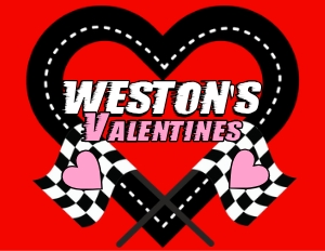 Valentines Car Race Track (Style 2) - 8.5x11: Valentines Car Race Track (Style 2) - 3 Sizes