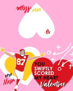 Travis Kelce Inspired Valentine - Folding (4x5): Travis Kelce Inspired Valentine - Folding & Standard
