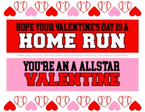 Free Printable Add Ons for Baseball Valentines - PAGE 2 - 8.5x11'': Easy DIY Printable Baseball Field Valentines Box Topper