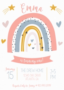 Rainbow Birthday Invitation design preview