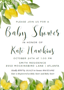 Lemon Baby Shower design preview