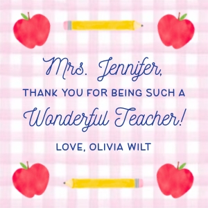 Teacher Appreciation - Gift Tag, Wonderful Teacher, Pink design preview
