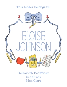 Binder Cover - SOD Back to School, Crest (Blue) design preview