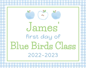 Back to School Sign - Blue Apples: Back to School Sign - Blue Apples