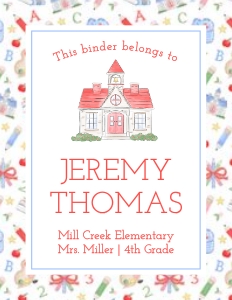 Binder Cover - Preppy School Days, School House design preview