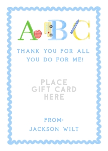 Teacher Appreciation - Gift Card Holder, ABC design preview
