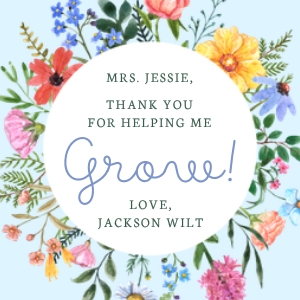 Teacher Appreciation - Gift Tag, Grow, Blue design preview