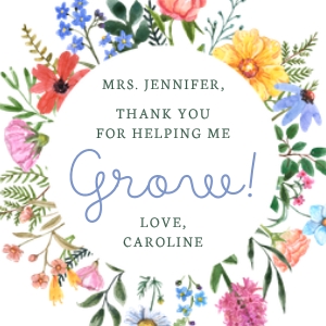 Teacher Appreciation - Gift Tag, Grow, White design preview