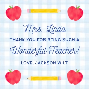 Teacher Appreciation - Gift Tag, Wonderful Teacher, Blue design preview