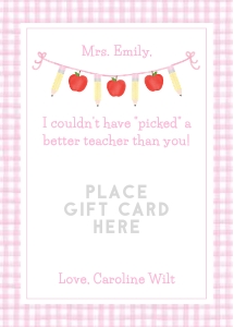 Teacher Appreciation - Gift Card Holder, Apples, Pink design preview