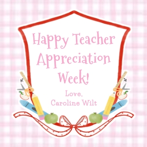 Teacher Appreciation - Gift Tag - School Supplies, Pink design preview