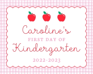 Back to School Sign - Pink Gingham ABC Apple SA: Back to School Sign - Pink Gingham ABC Apple SA