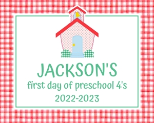 Back to School Sign - School House, Red: Back to School Sign - School House, Red